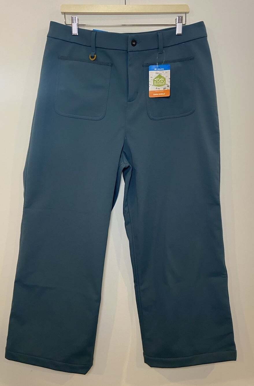 NWT Columbia High Cascades Wide Leg Softshell Pants Outdoor Teal Blue 18 New
